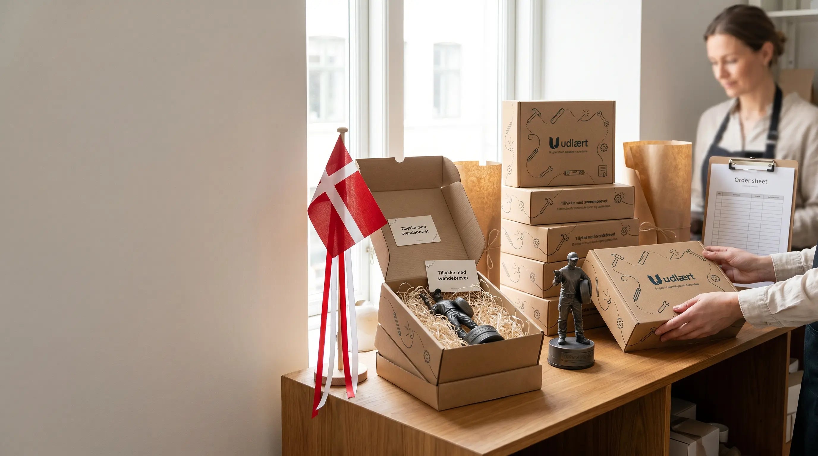 Svendegave i gavebutik — håndværkerfigurer til forhandlere — Udlært
