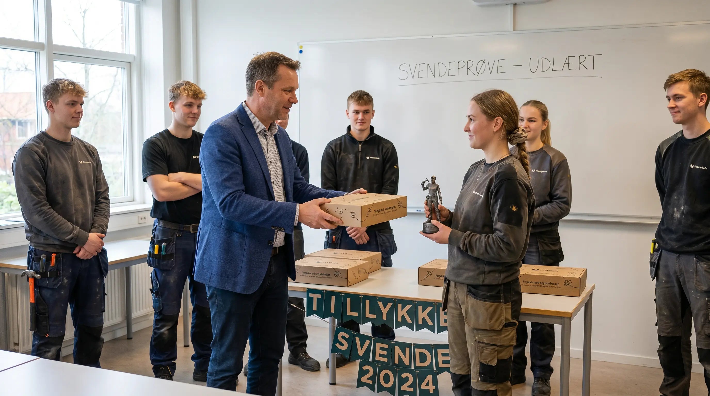 Svendegave til hele klassen — figurer til erhvervsskole og fagklasse — Udlært