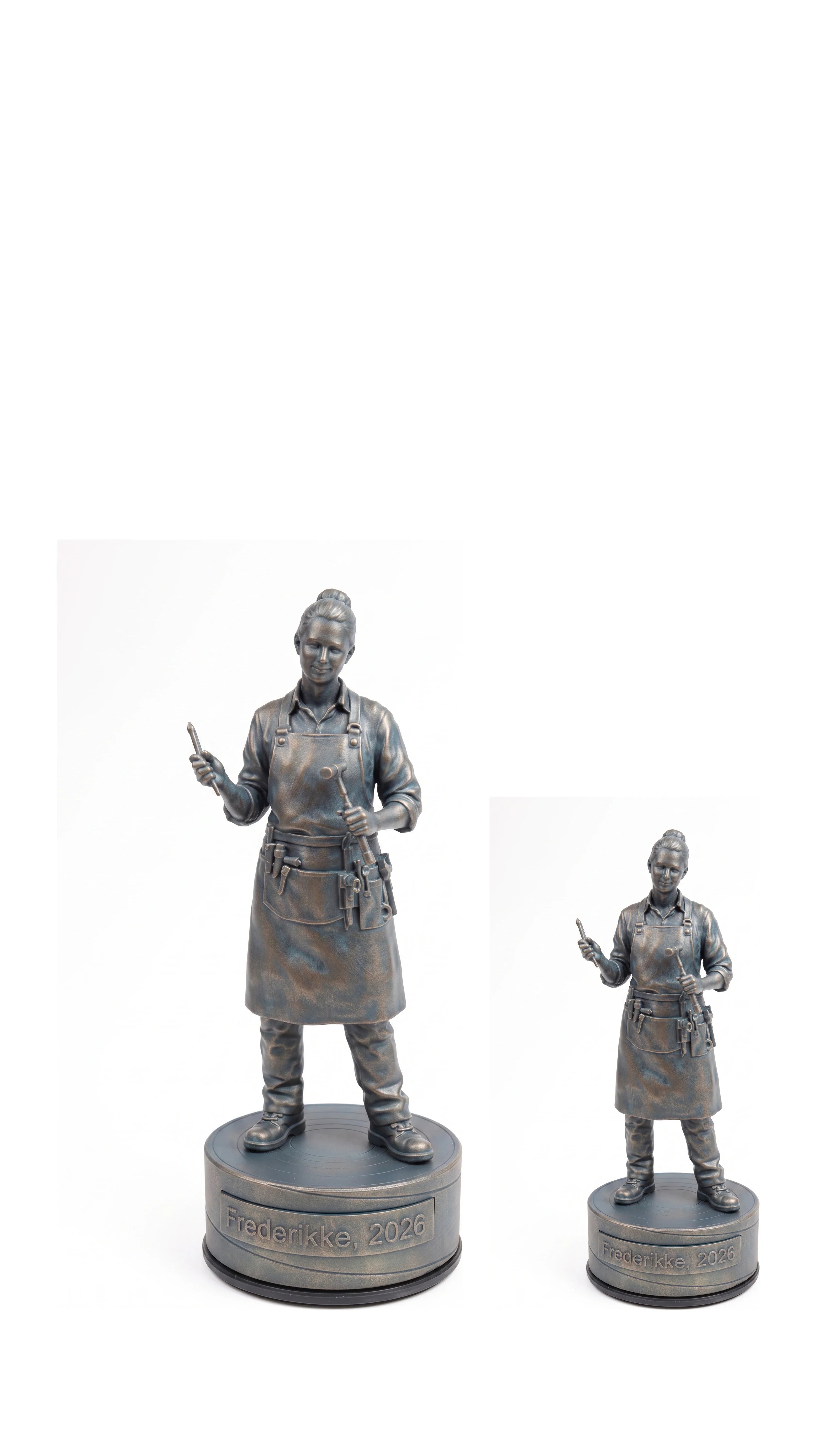 Guldsmedfigur hun – duo, hvid baggrund