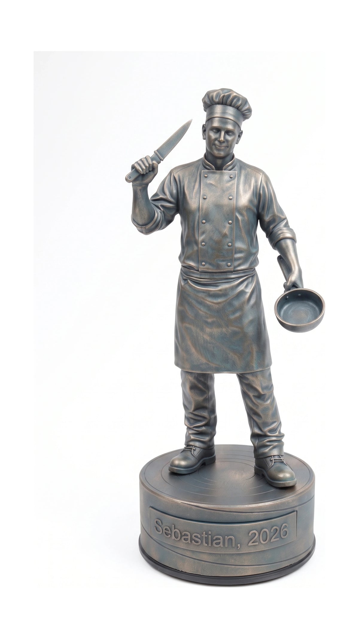 Kokfigur han – hvid baggrund, stående