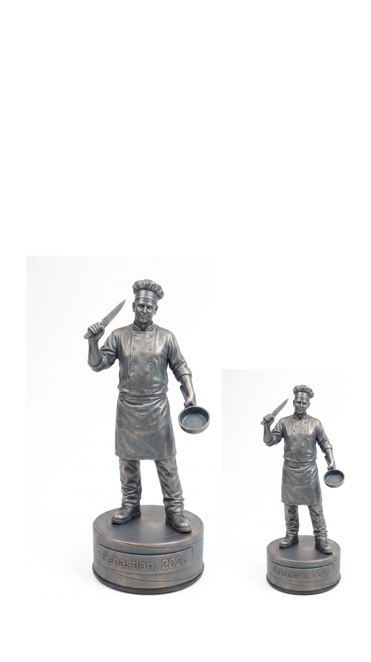 Kokfigur han – duo, hvid baggrund