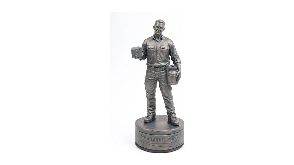 Majeristfigur han – hvid baggrund, liggende
