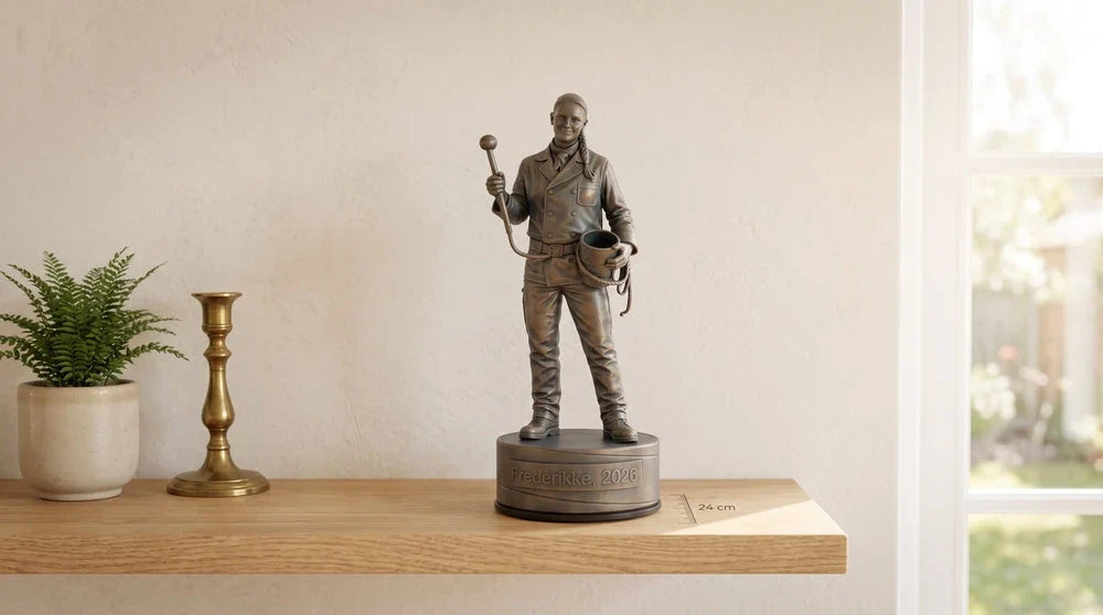 Skorstensfejerfigur hun – scene, hylde