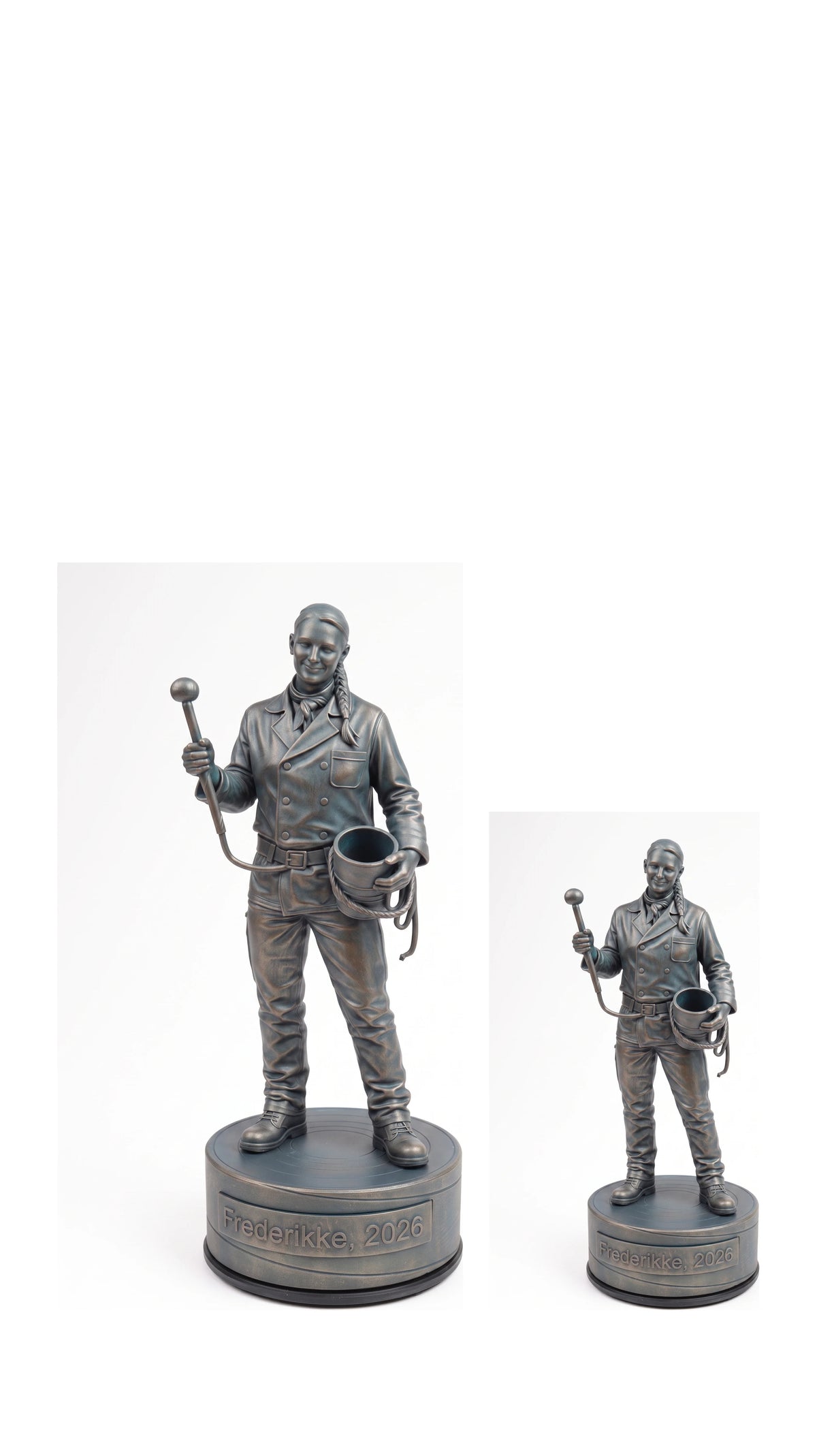 Skorstensfejerfigur hun – duo, hvid baggrund