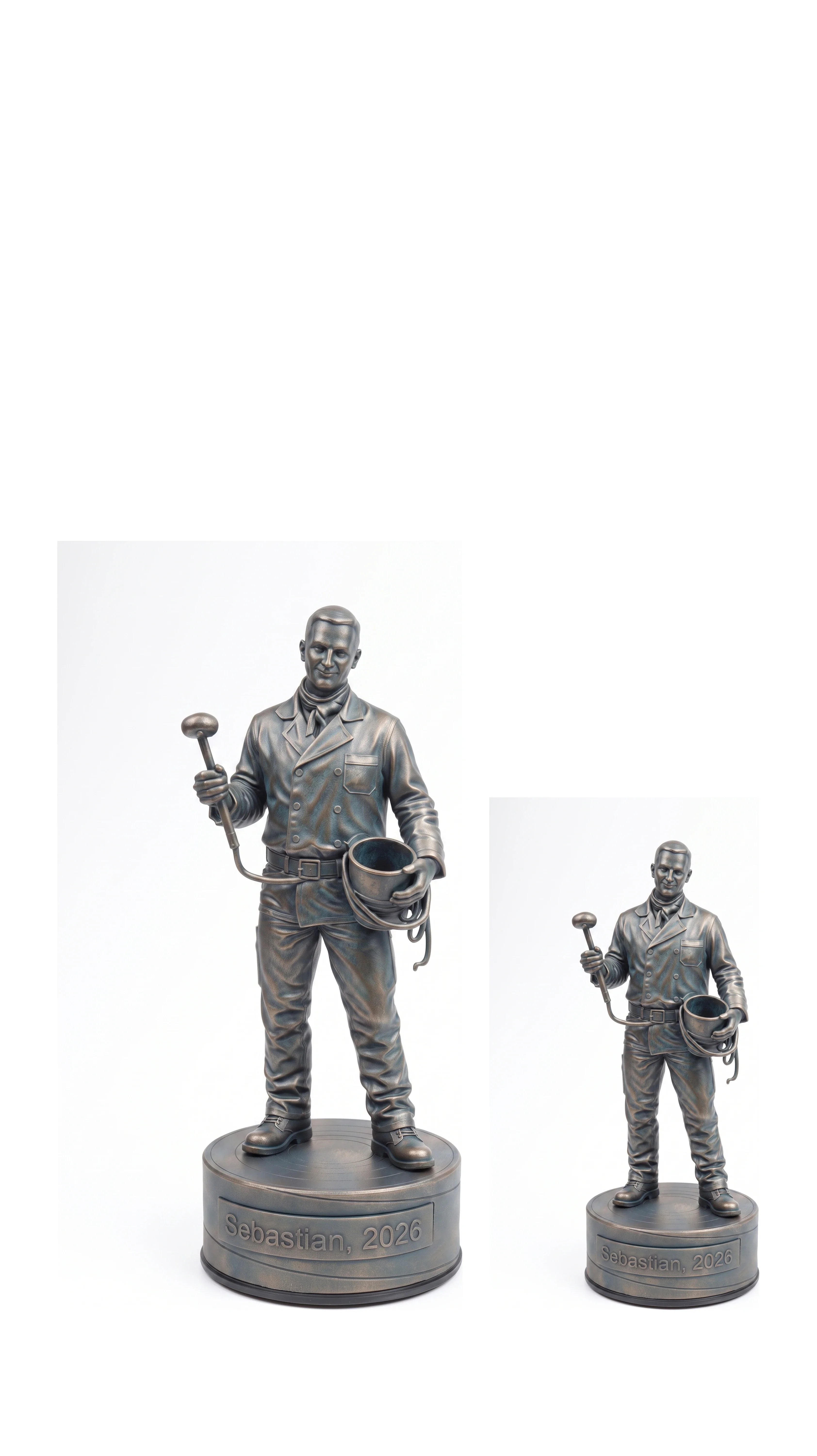Skorstensfejerfigur han – duo, hvid baggrund