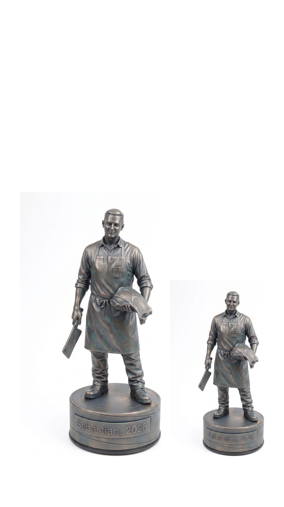 Slagterfigur han – duo, hvid baggrund