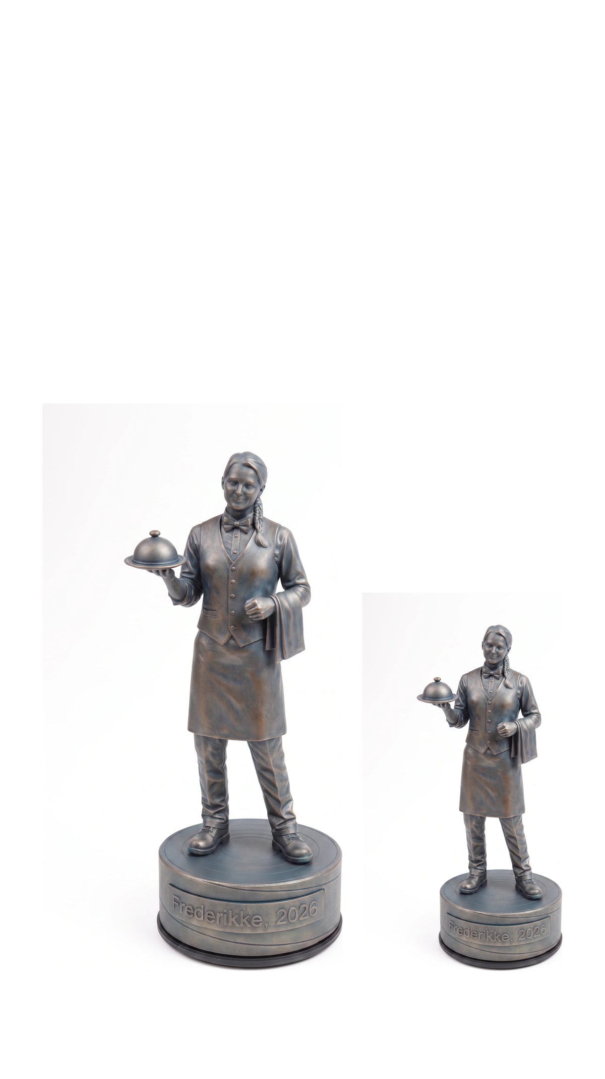 Tjenerfigur hun – duo, hvid baggrund