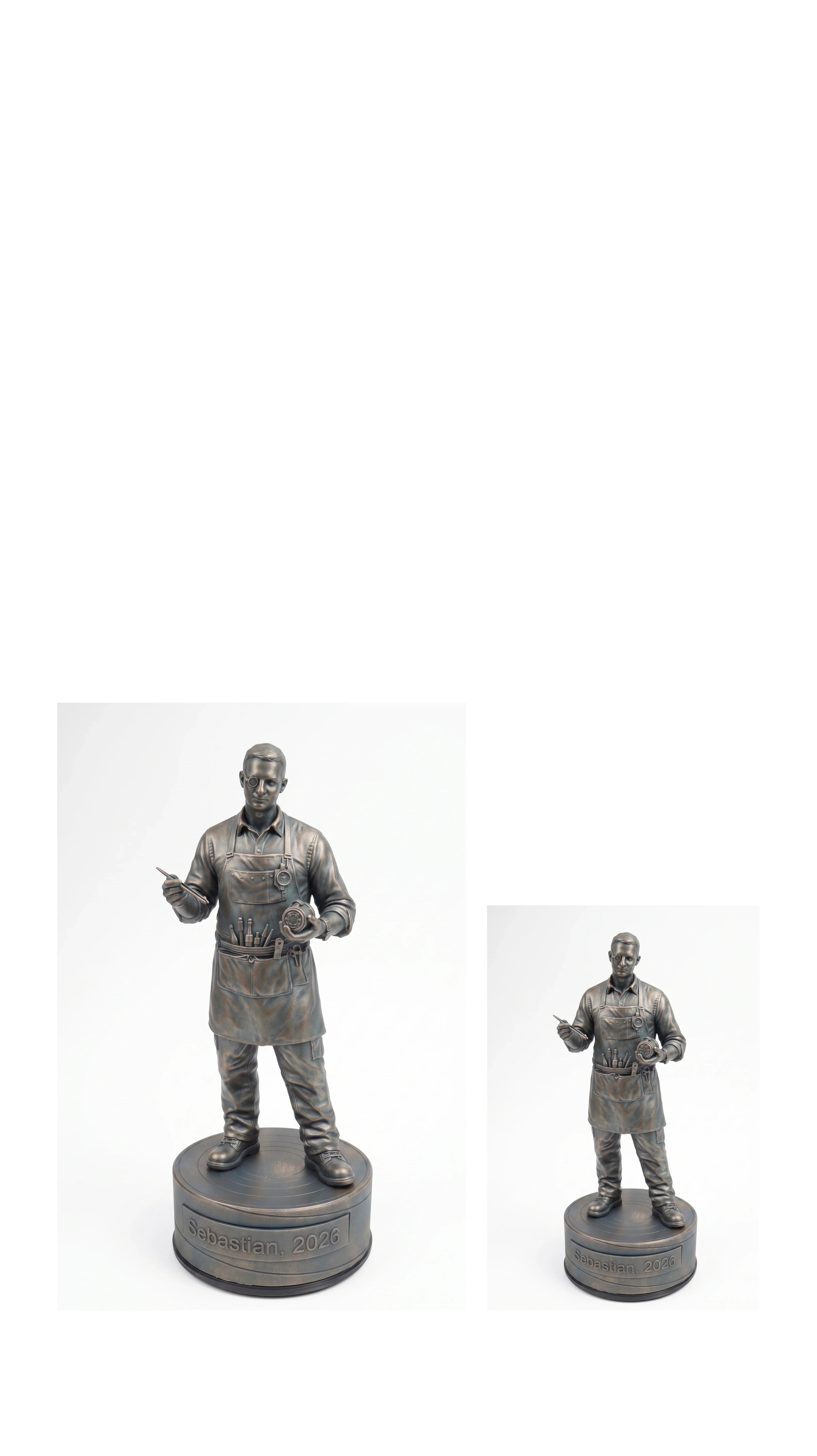 Urmagerfigur han – duo, hvid baggrund