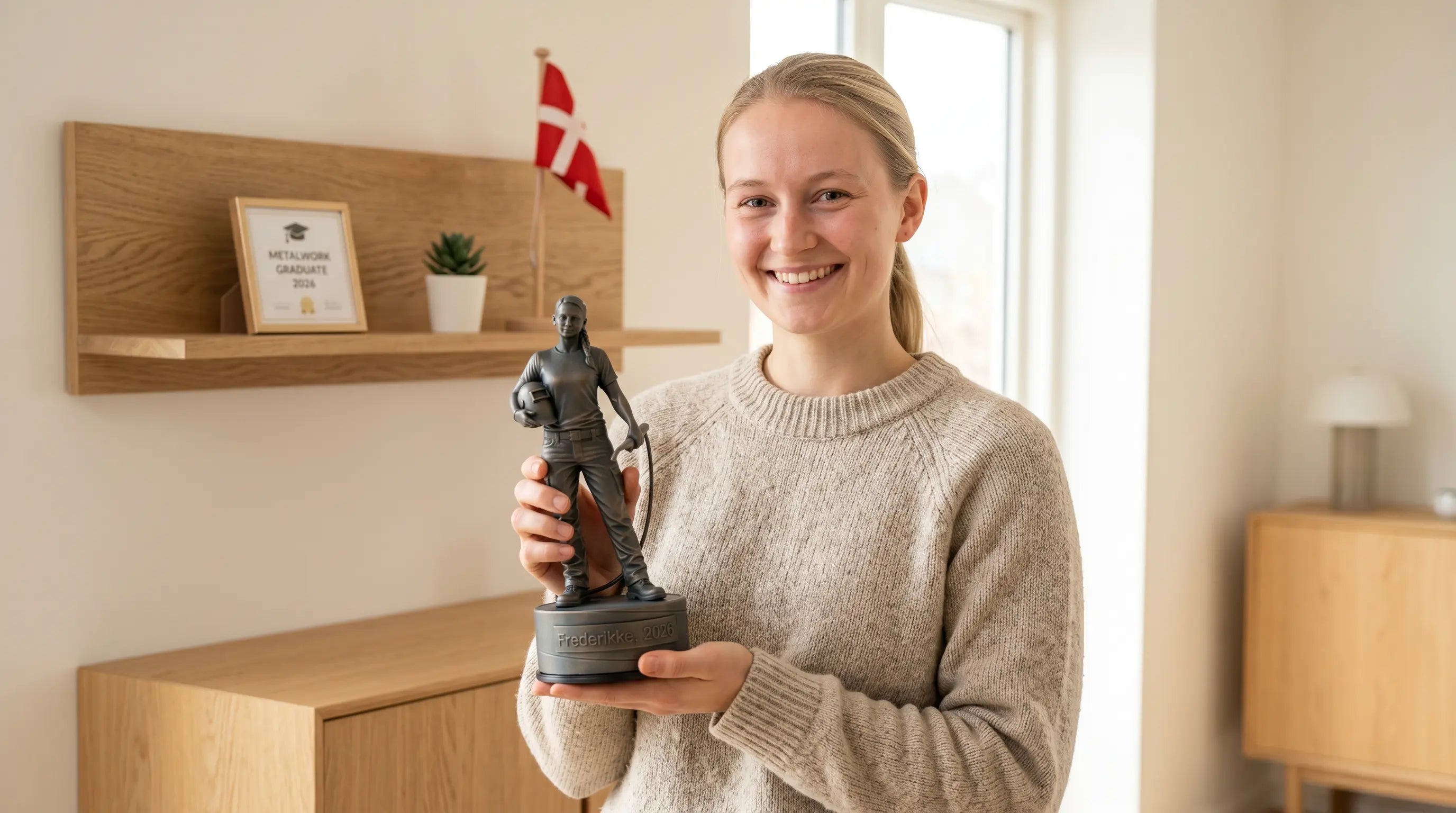 Svendegave til smed — personlig smedefigur med gravering fra Udlært