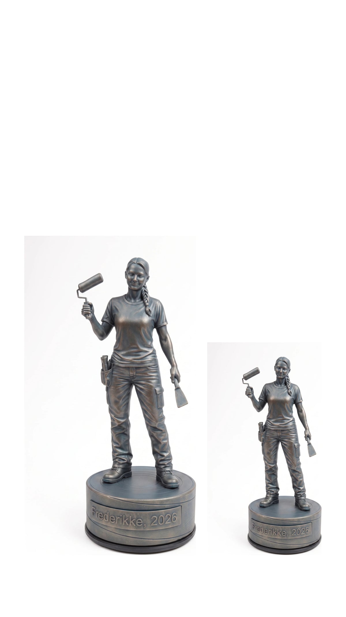Bygningsmalerfigur hun – duo, hvid baggrund