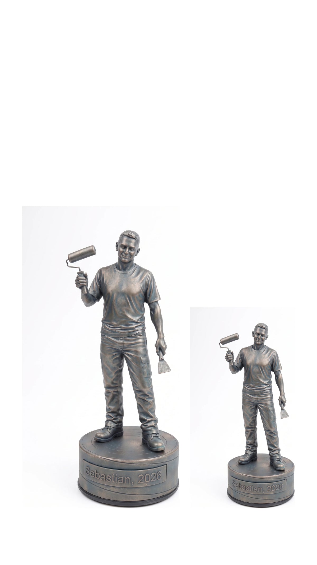 Bygningsmalerfigur han – duo, hvid baggrund