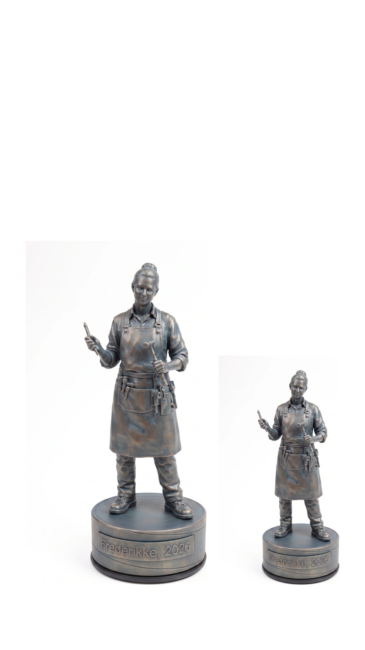 Guldsmedfigur hun – duo, hvid baggrund