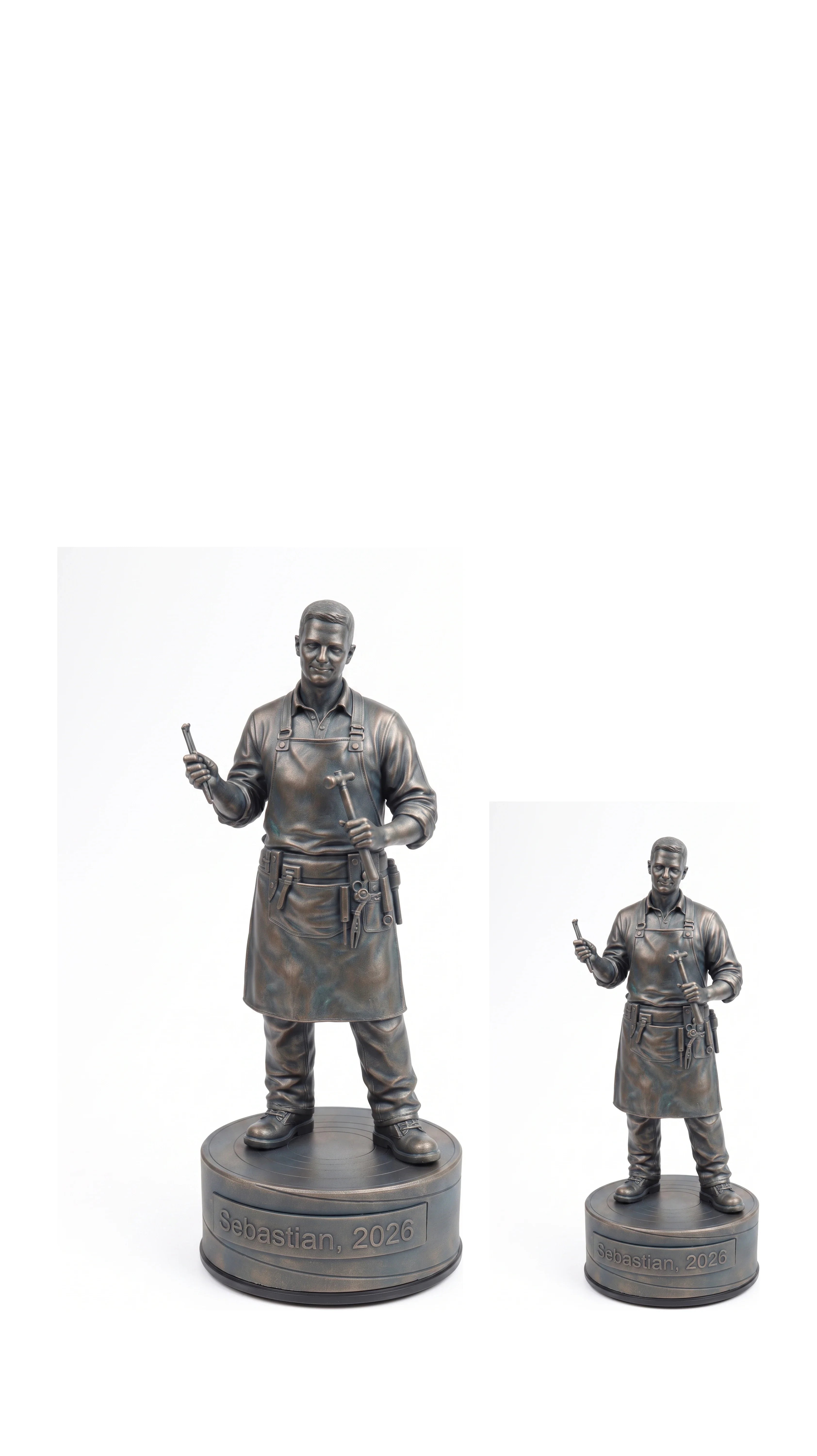 Guldsmedfigur han – duo, hvid baggrund