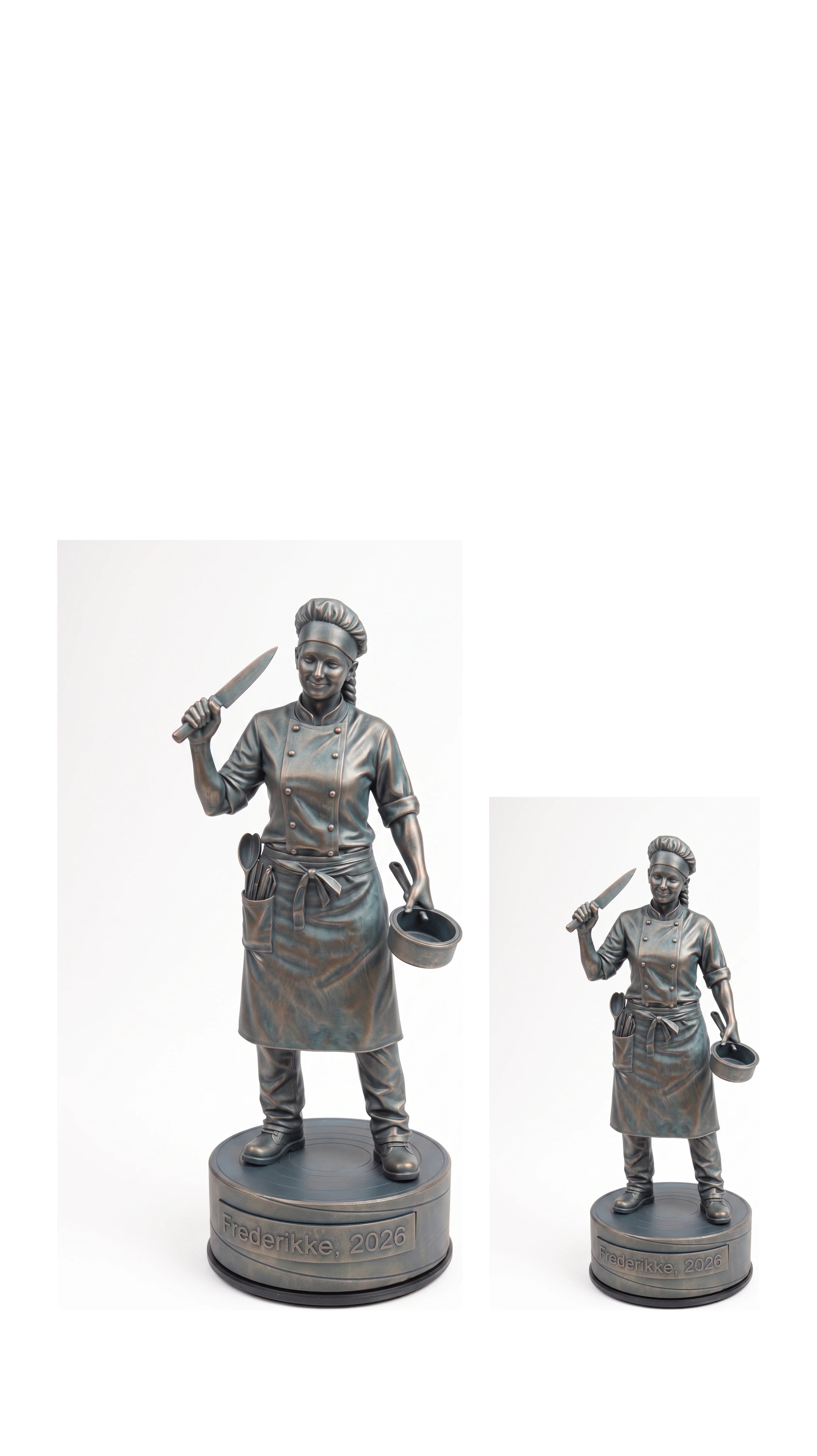 Kokfigur hun – duo, hvid baggrund