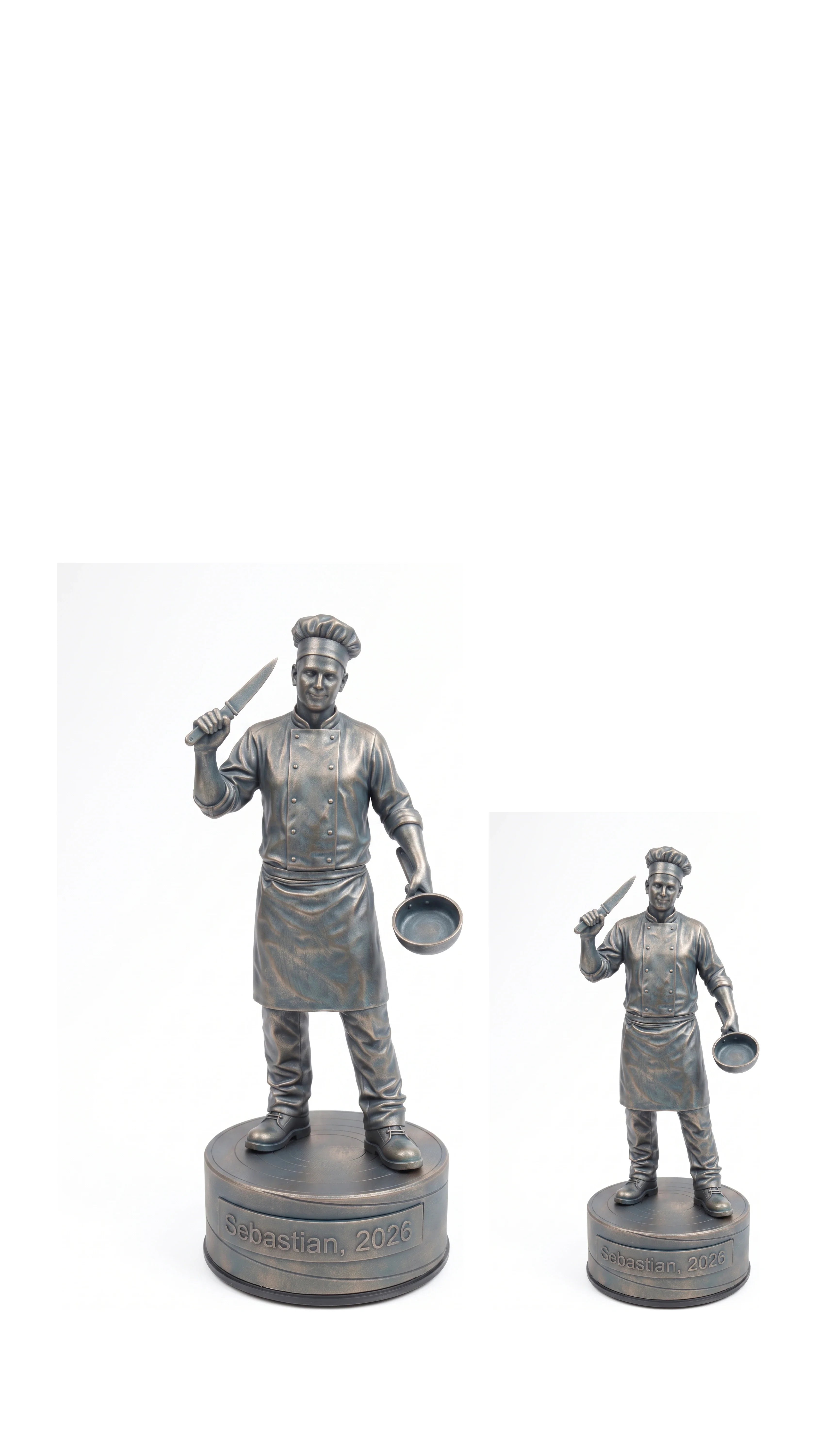 Kokfigur han – duo, hvid baggrund