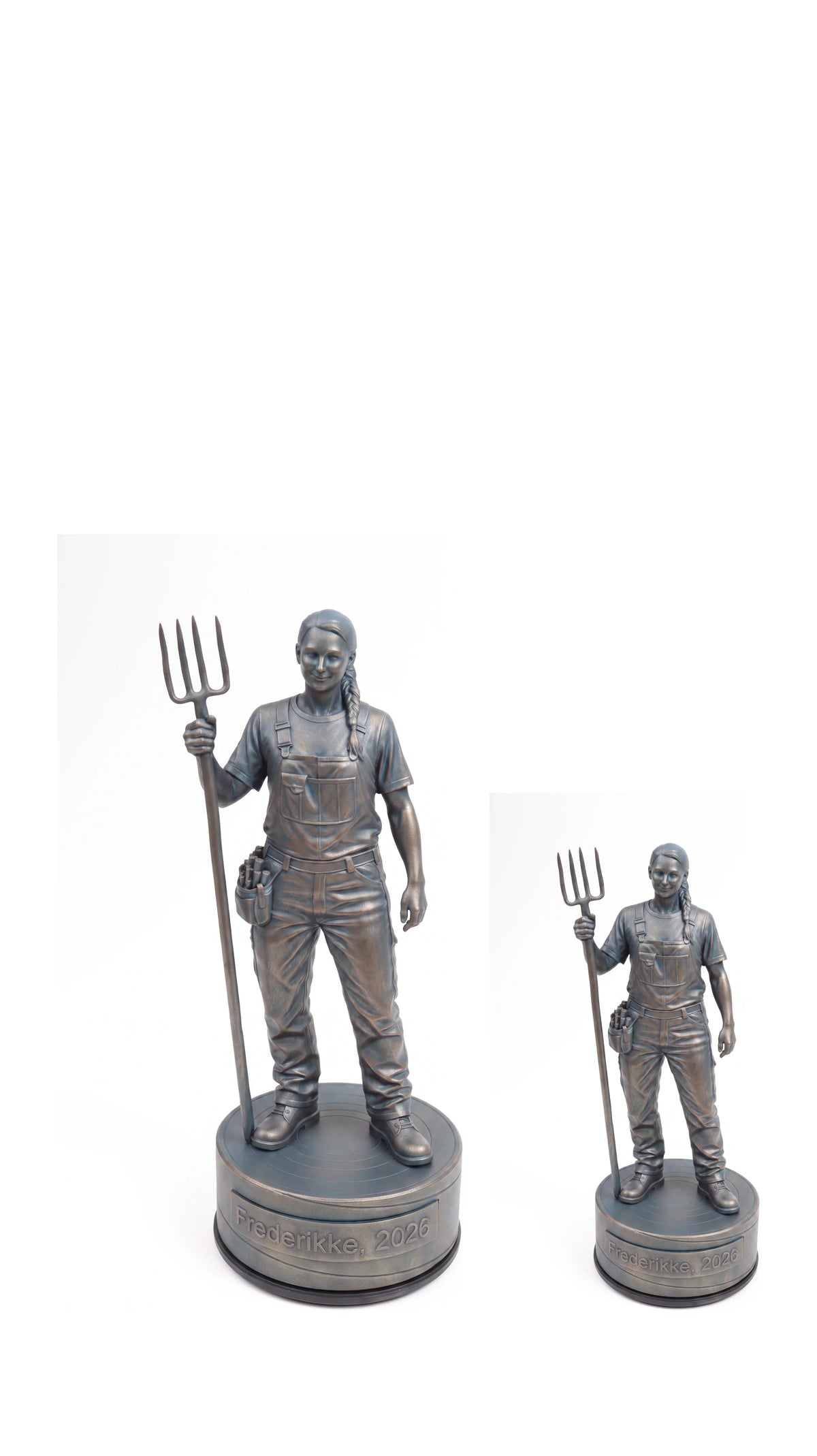 Landmandfigur hun – duo, hvid baggrund