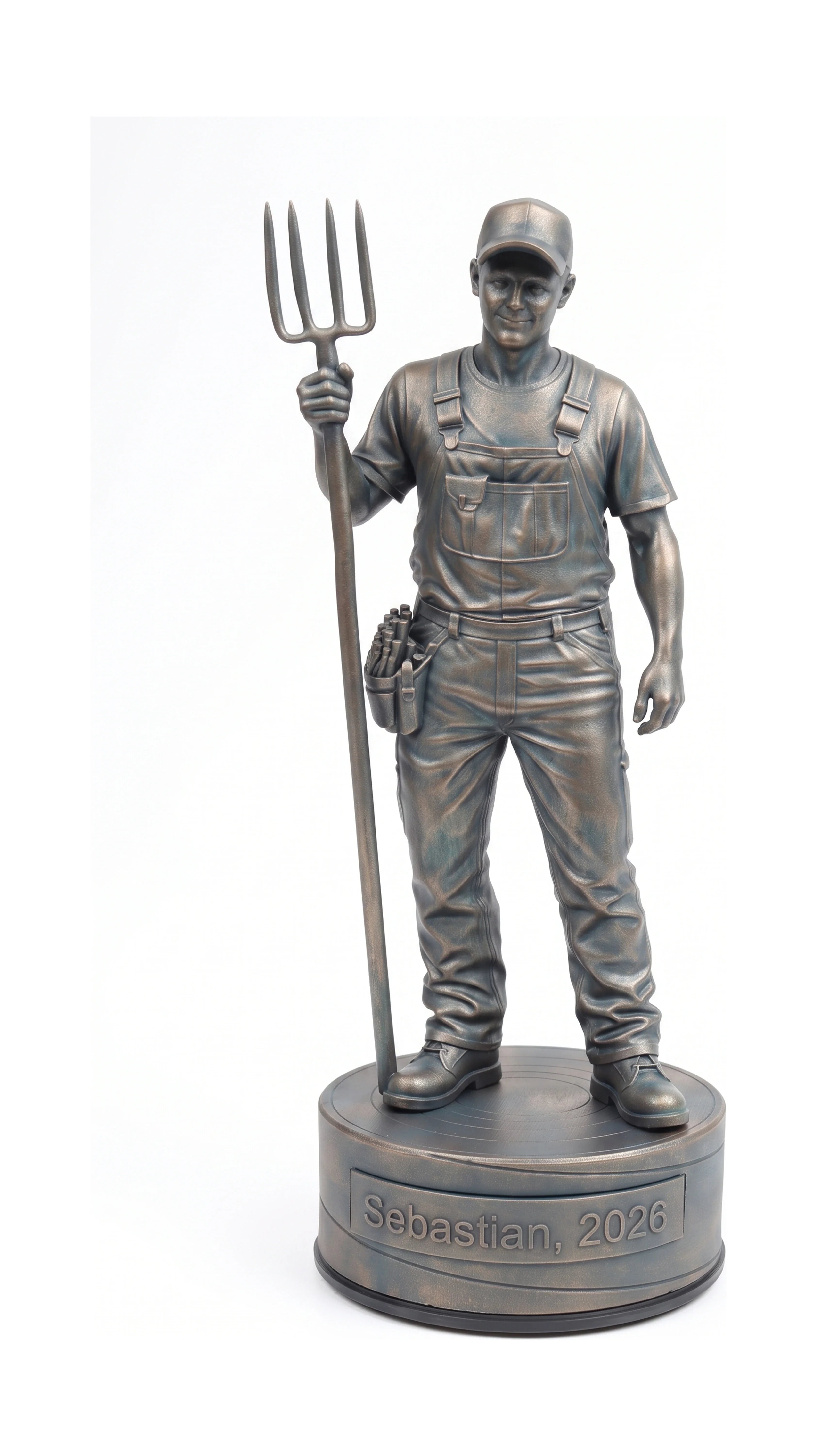 Landmandfigur han – hvid baggrund, stående