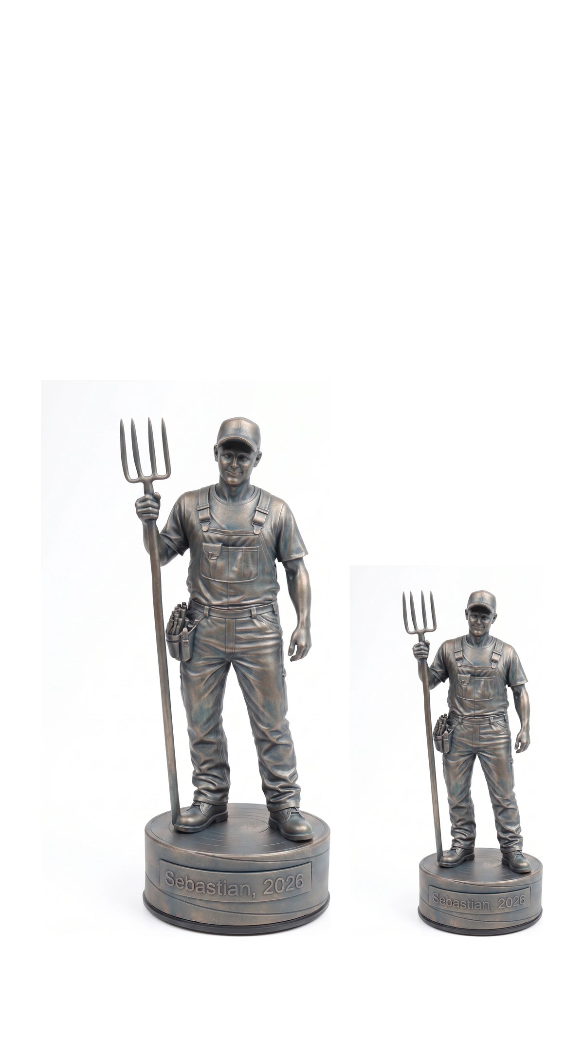 Landmandfigur han – duo, hvid baggrund