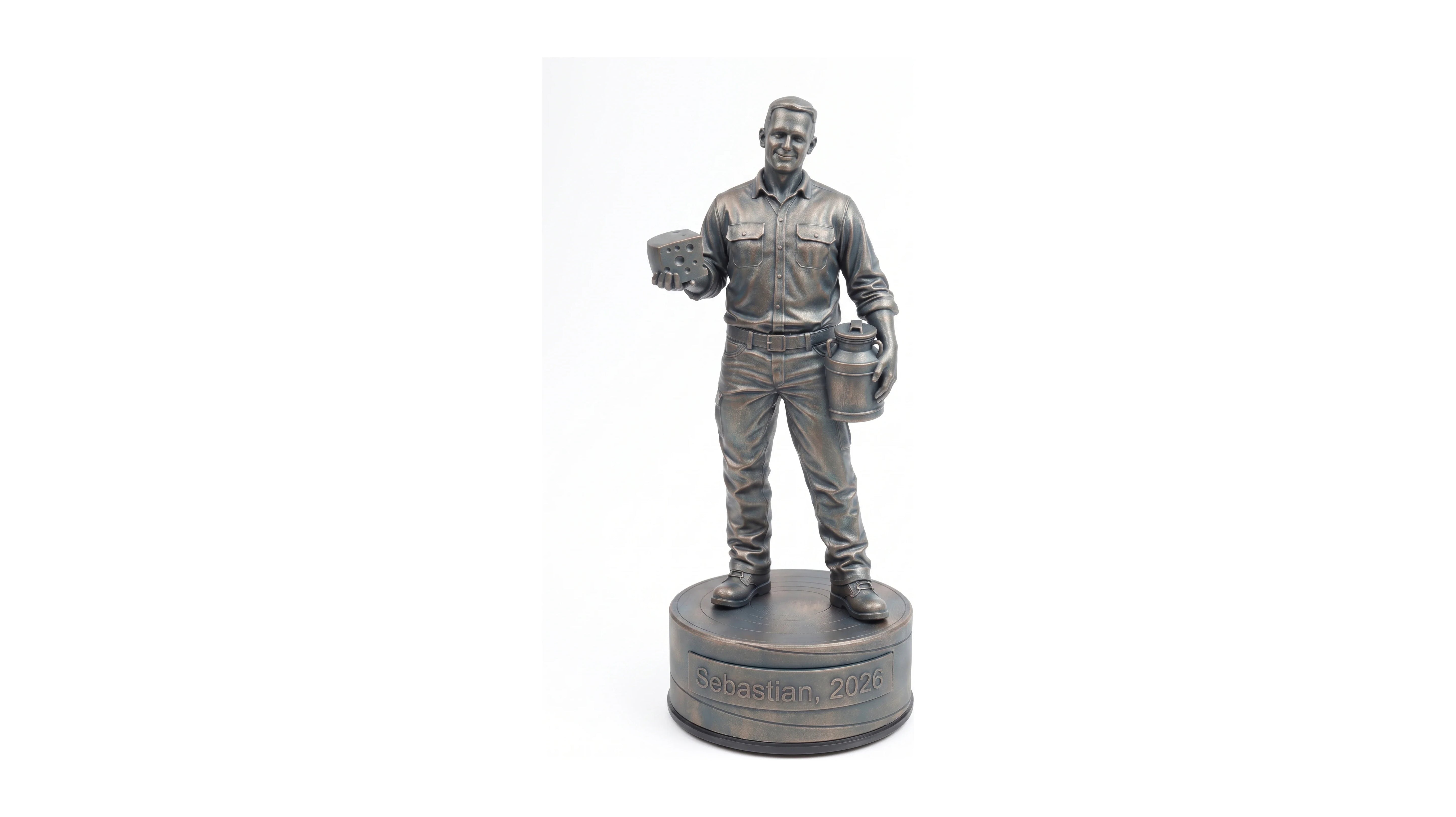 Majeristfigur han – hvid baggrund, liggende