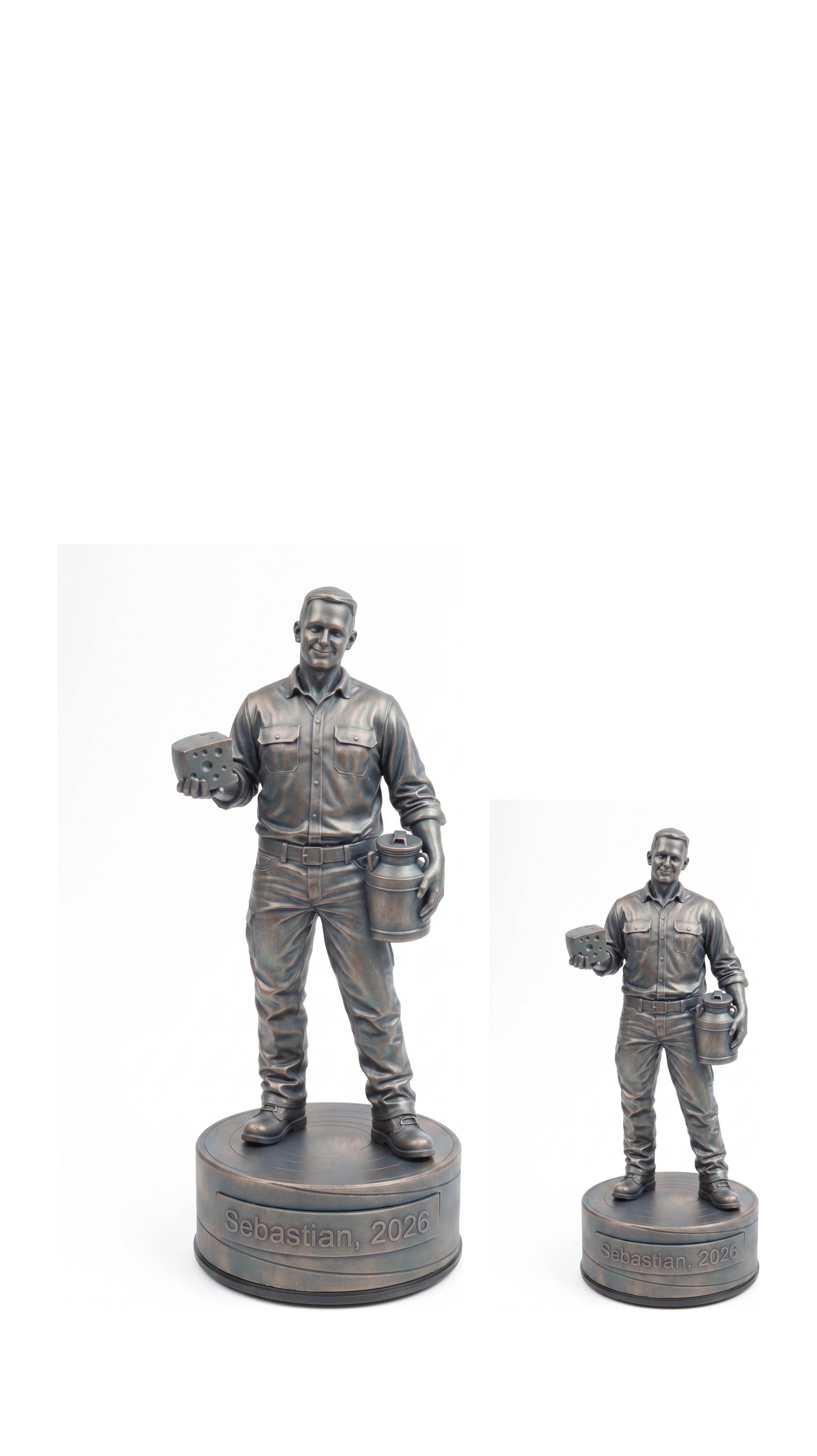 Majeristfigur han – duo, hvid baggrund