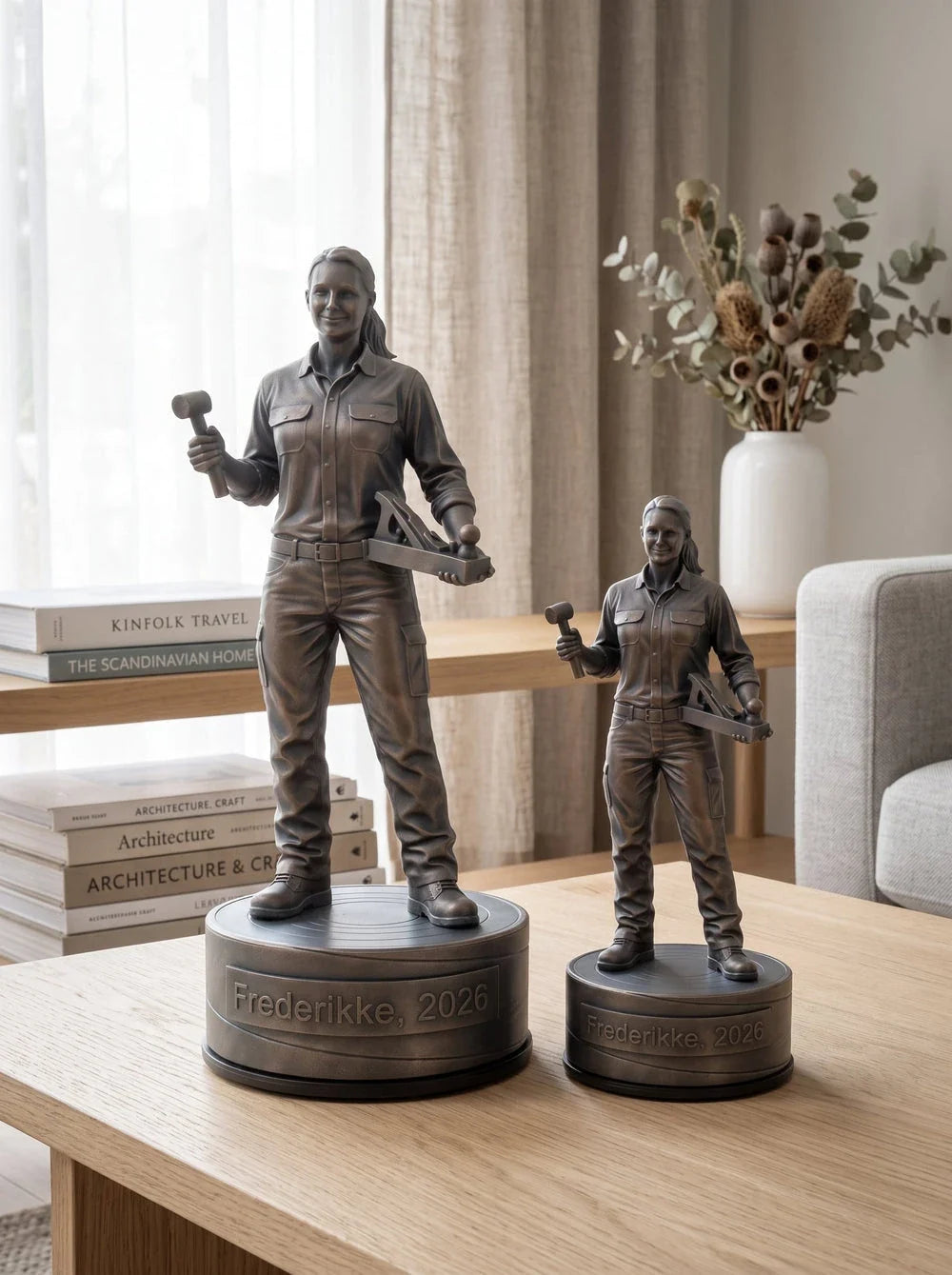 Møbelsnedkerfigur hun – duo, stue