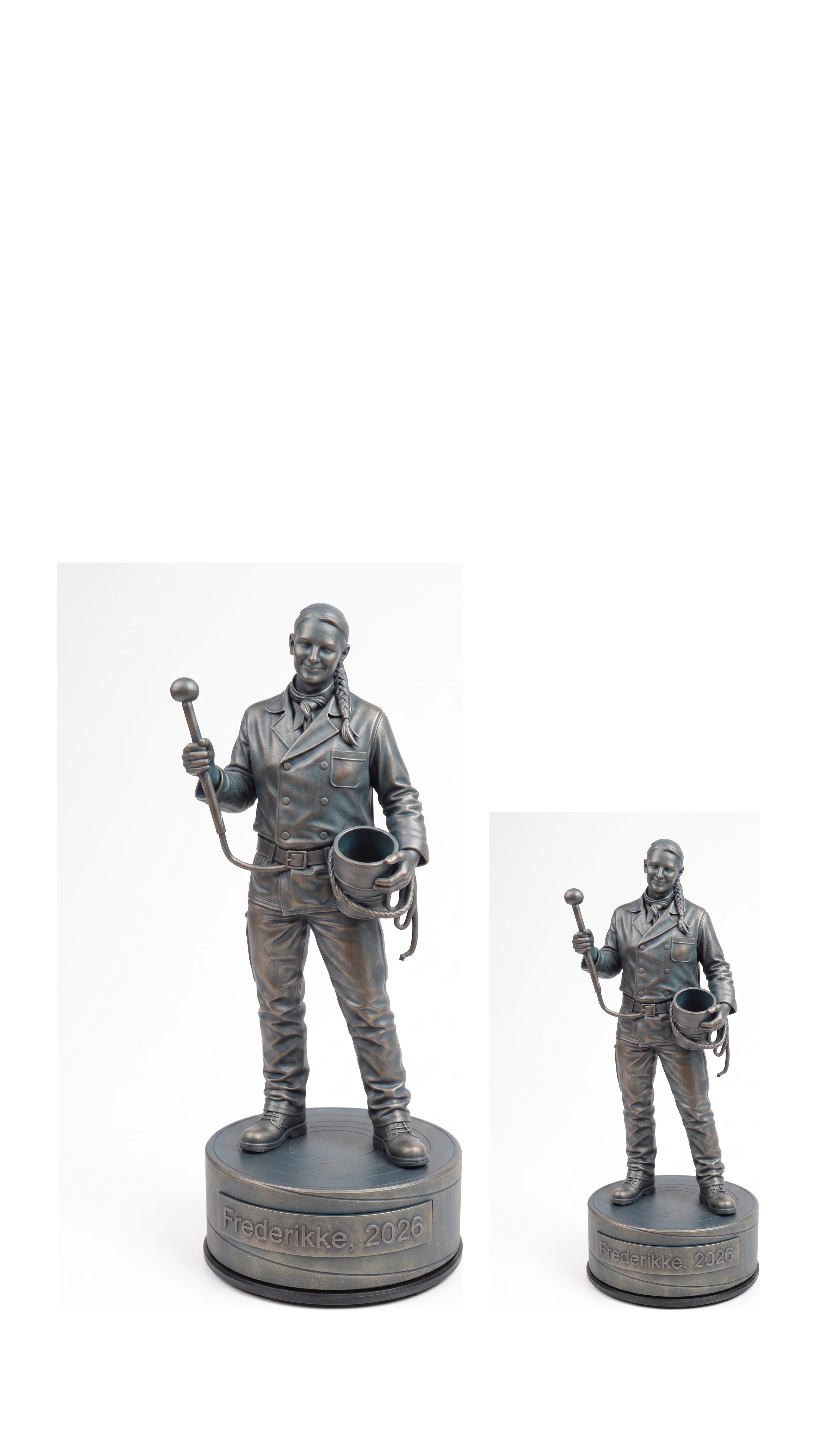 Skorstensfejerfigur hun – duo, hvid baggrund