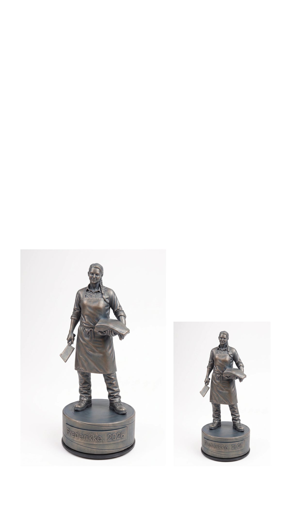 Slagterfigur hun – duo, hvid baggrund