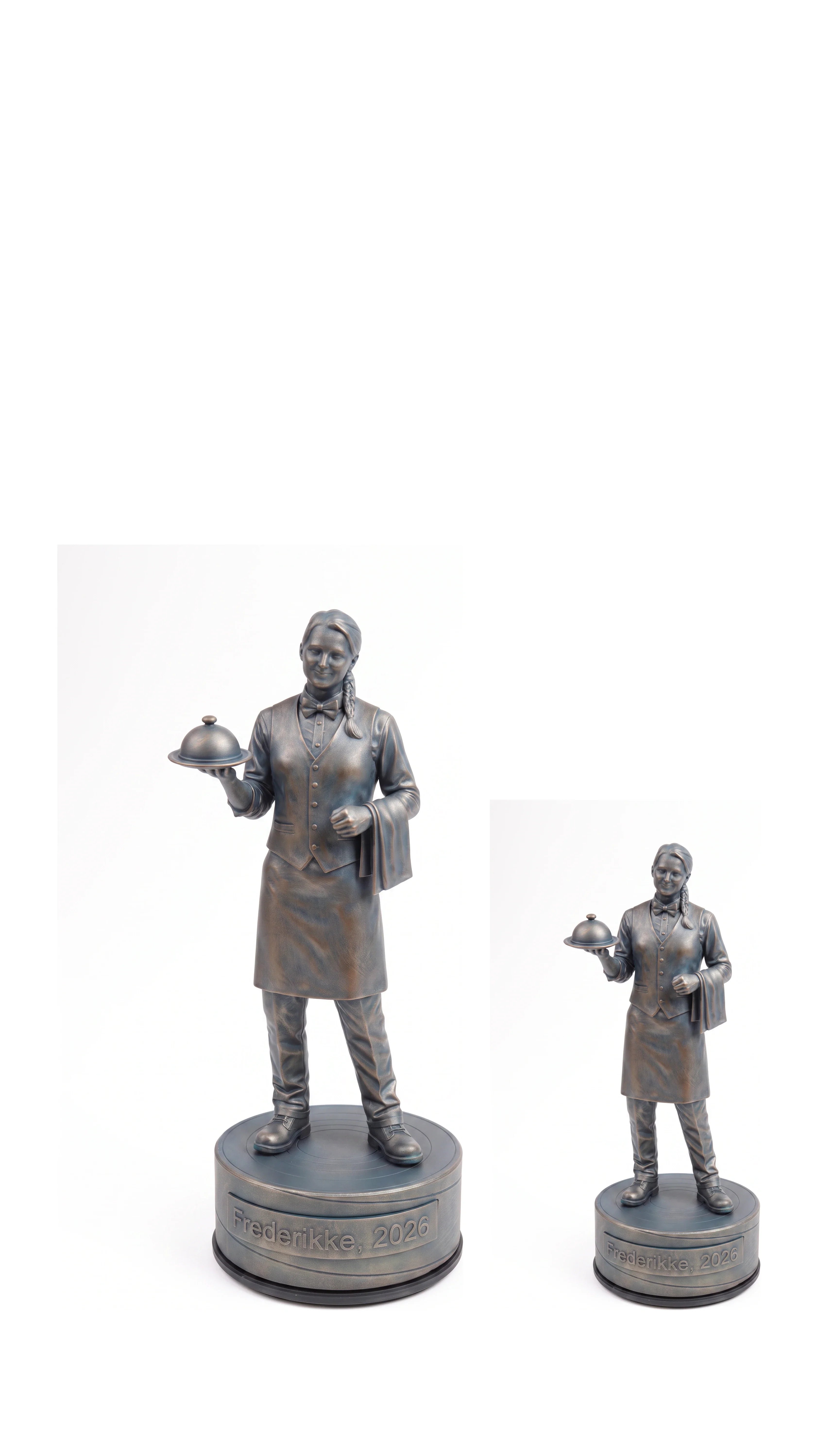 Tjenerfigur hun – duo, hvid baggrund