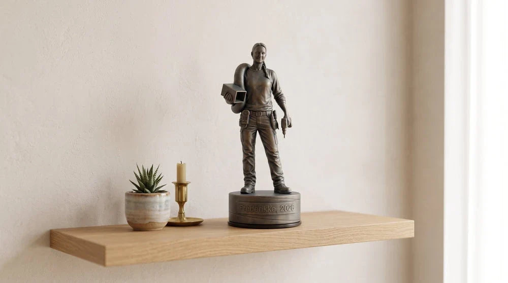 Ventilationsteknikerfigur hun – scene, hylde