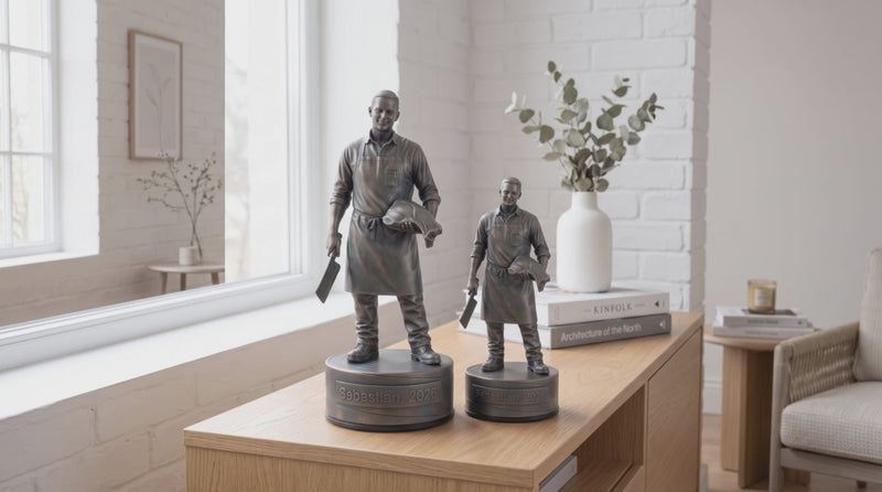 Slagterfigur – video med 24 cm og 16 cm bronzefigur