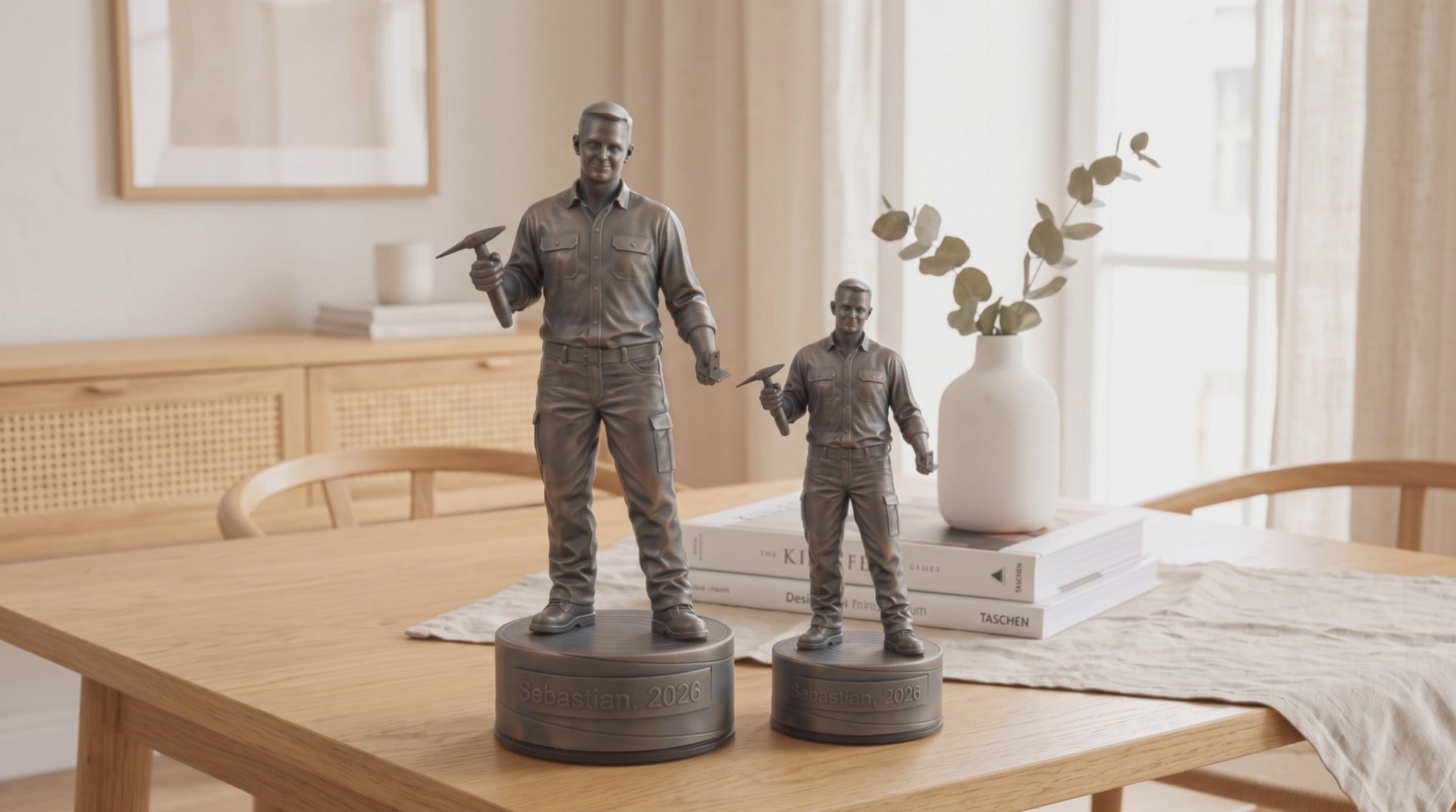 Indlæs video: Kleinsmedfigur – video med 24 cm og 16 cm bronzefigur