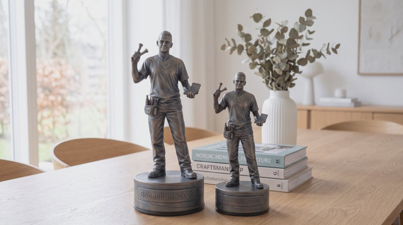 Kosmetikerfigur – video med 24 cm og 16 cm bronzefigur