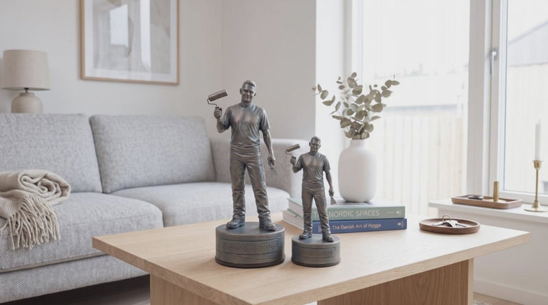 Bygningsmalerfigur – video med 24 cm og 16 cm bronzefigur