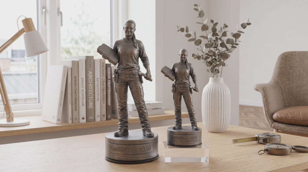 Indlæs video: Isolatørfigur – video med 24 cm og 16 cm bronzefigur