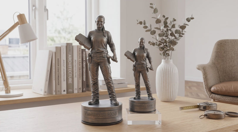 Isolatørfigur – video med 24 cm og 16 cm bronzefigur